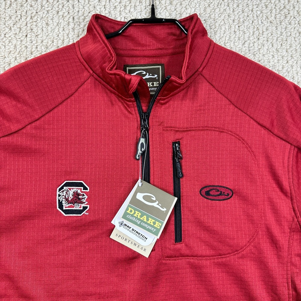 Drake Clothing 1/4 Zip Pullover Mens XL Red Breathelite Microfleece SC Gamecocks
